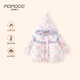 瑪米瑪卡（MOMOCO）兒童羽絨服女童冬季保暖外套可愛(ài)花邊帶帽時(shí)尚羽絨服 粉色 105