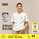 森馬（Semir）史努比系列短袖T恤男純棉半袖印花刺繡情侶裝秋季上衣寬松潮 本白10101 L
