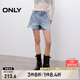 ONLY2025夏季新款復(fù)古水洗顯瘦高腰破洞短褲牛仔褲女|125243006 J32洗水牛仔藍(lán) XS