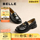百麗（Belle）海鷗米色樂福鞋女2025春新商場同款通勤百搭鞋D7D1DAA5 黑色 38 (240mm)