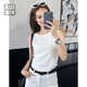 美洋（MEIYANG）冰島白茶背心 內搭工字圓領(lǐng)無(wú)袖修身彈力上衣外穿時(shí)尚修身背心女 白色 M