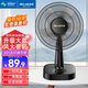 美菱（MeiLing）風(fēng)扇電風(fēng)扇小風(fēng)扇臺扇臺式電風(fēng)扇家用小型桌面風(fēng)扇辦公室宿舍臥室搖頭輕音大風(fēng)電扇 升級黑色大款定時(shí)機械款【16吋】