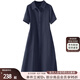 絲柏舍減齡中長裙2025春夏新款女裝A字翻領(lǐng)寬松款連衣裙