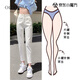 OLDER SEA白色哈倫牛仔褲女2025年夏季新款高腰顯瘦小個子九分褲子夏季女 白色 L 建議106-116斤