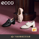 愛步（ECCO）樂福鞋女 25年新款優(yōu)雅淺口正裝單鞋粗跟高跟鞋女 型塑291903 冰白色29190301017 38