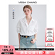 VEGA CHANG襯衫女2025年夏季新款洋氣休閑寬松法式V領(lǐng)短袖高級感涼感白襯衣 雅尚白-短袖 S