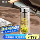 萬象（WANXIANG）雙層玻璃杯V49RL商務(wù)辦公鈦銀色禮盒裝帶濾網(wǎng)泡茶杯情侶便攜水杯