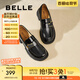 百麗（Belle）時尚飾扣樂福鞋女平跟通勤單鞋B7X1DAA5 黑色 36 (230mm)