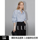 ELLE法式時(shí)尚洋氣減齡條紋襯衫女2025春裝新款設(shè)計(jì)感寬松小眾上衣 條紋 M