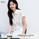 伊芙麗（eifini）伊芙麗小飛袖圍裹式百搭休閑襯衫女2025夏裝新款袖口翻邊小上衣女 本白色 M 105-115斤