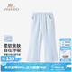 英氏（YEEHOO）女童褲子兒童七分褲夏季時尚透氣休閑風(fēng)喇叭褲夏裝新款中大童裝 糖果周末淺蘭 170