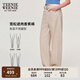 Teenie Weenie小熊牛仔褲女2025年春夏新款簡約時尚休閑高腰香蕉褲長褲 象牙白 XS