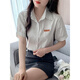 佐敘2025短袖豎條夏季款韓版顯瘦氣質(zhì)襯衫上衣女法式小眾百搭洋氣襯衣 白色 S （80-105斤）