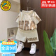 G.DUCKKIDS小黃鴨巴拉親子男童酷帥短袖套裝夏季2025新款洋氣兒童裝寶寶休閑 米白 100 cm