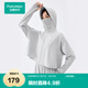 全棉時(shí)代女士防曬外套斗篷涼感防紫外線情侶UPF100+ 淺冰灰L
