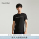 Calvin Klein Jeans夏季男女情侶中性年輕ck多色印花透氣修身短袖T恤J320931 BEH-太空黑 L （推薦145-160斤）