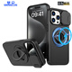 夢(mèng)侖 蘋(píng)果iphone16promax手機(jī)殼鏡頭推窗滑蓋隱形磁吸支架16pro保護(hù)殼全包軟膠16promax防摔創(chuàng)意指環(huán) 黑色 iPhone 16 Pro Max