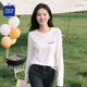 JEANSWEST CLUB真維斯T恤女2025新款寬松休閑春秋款長(cháng)袖女純棉透氣時(shí)尚女士上衣