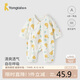 童泰（TONGTAI）嬰兒連體衣夏薄款純棉衣服初生寶寶蝴蝶哈衣無骨爬服黃色52cm