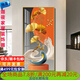 秋水色玄關(guān)裝飾畫福鹿吉祥一帆風(fēng)順時(shí)來(lái)運(yùn)轉(zhuǎn)家和富貴九魚聚財(cái)一鹿高歌 福鹿雙全 晶瓷畫60×120CM 金色邊框