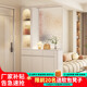 麥修奶油風(fēng)屏風(fēng)隔斷玄關(guān)柜鞋柜一體入戶(hù)正對門(mén)客廳沙發(fā)擋柜置物架酒柜 120*35*210原木拼奶油色 玄關(guān)柜【左柜 】