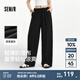 森馬（Semir）休閑褲女肌理長褲慵懶松弛感25新款夏季松緊腰闊腿褲簡約風(fēng)山本褲 黑色90001 第二批 僅面料差異 L