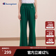 Champion冠軍衛(wèi)褲女2024秋季新款刺繡小C logo休閑直筒褲簡約褲子 深綠色 L