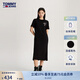 TOMMY JEANS【休閑舒適】夏季女裝純棉簽字印花圓領T恤長裙連衣裙19231 黑色BDS S （推薦：95-110斤）