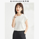 佐丹奴t恤衫女夏季純棉純色氣質(zhì)小高領(lǐng)連片短袖t恤女13323309