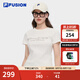 FILA FUSION斐樂潮牌女子針織短袖衫2025夏季新款時尚修身短袖T恤 云白色-WT M 165/84A/M