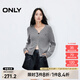 ONLY秋冬簡約舒適V領(lǐng)短款開衫毛衣針織衫女|12433B013 G12 中花灰色 M (165) 84A