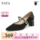 他她（TATA）粗跟瑪麗珍鞋女鞋高跟鞋女2025夏季新款皮鞋單鞋女XGM01AQ5 黑色 36
