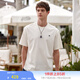 哈吉斯（HAZZYS）男女裝 2025夏季新款【PHIZ系列】情侶款復(fù)古繡花寬松圓領(lǐng)T恤 米黃色OW -男 XL （180/100A 50） （尺碼偏大）男