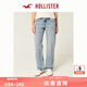 HOLLISTER25春夏新款美式百搭寬松低腰直筒牛仔褲女裝KI355-5407 中度水洗-淺藍(lán) 26 150/66A 2短版