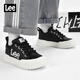 Lee新款男士低幫板鞋潮流透氣滑板鞋男耐磨防滑休閑運動(dòng)鞋男款小白鞋 黑色 L252UB363 38