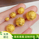 YINXIANGRONG黃金銅錢珠轉運珠金錢珠3D硬金串珠足金999金珠DIY手串配件路路通 6mm銅錢珠約0.13g