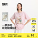 森馬（Semir）短袖t恤女中長款寬松可愛小羊印花2025夏新款狗狗印花純棉套頭衫 橡皮粉61216-可愛狗狗 M