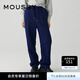 moussy 新品運(yùn)動休閑風(fēng)純色衛(wèi)褲休閑褲女028GAZ80-5050 140海軍藍(lán) 均碼 00020/F