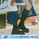 COOLCHAP【李一桐同款】瘦瘦靴長靴秋冬彈力靴厚底中筒靴子時裝長筒馬丁靴 黑色（高筒） 37