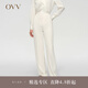 OVV【孫儷同款】2024春夏新款女裝簡約利落休閑直筒西褲 米白（凈色）05 M