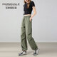 馬克華菲2025夏季新款工裝速干休閑褲女寬松直筒束腳運動(dòng)降落傘褲