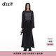 DZZIT地素長袖T恤2025春季新款雙色水洗印花簡約上衣女3J1B5191A 黑色 S