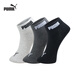 彪馬（PUMA）男襪子男士女士款短筒運動(dòng)休閑款棉襪透氣情侶短襪吸汗夏季女襪 黑+深灰+淺灰 3雙 均碼 EU39-42(適合腳碼40-44)