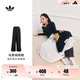 adidas馬思純同款寬松側(cè)邊拉鏈闊腿運(yùn)動(dòng)褲女裝新款阿迪達(dá)斯三葉草 黑色     XS