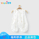 優(yōu)奇嬰兒琵琶連體衣夏季薄款男女寶寶無(wú)袖哈衣爬服新生兒空調(diào)服睡衣服