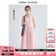 VEGA CHANG粉色連衣裙女2025年夏季新款海邊度假顯瘦氣質(zhì)減齡拼接背心長(zhǎng)裙子 蜜桃粉 L