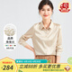 金菊職場(chǎng)BI備2025春夏新款真絲多色百搭桑蠶絲彈力雙喬女式襯衫上衣裝 香檳色 M