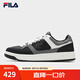 斐樂（FILA）官方男鞋TARGA復古板鞋冬季新款圓盾鞋休閑鞋運動鞋 黑/絨鎳灰-BB 42