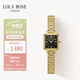 LOLA ROSE羅拉玫瑰黑金小方表女士手表女38女神節(jié)禮物送女生生日禮物女