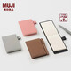 無(wú)印良品（MUJI）聚氨酯封面 口袋筆記本 本子 日記本 記事本 計(jì)劃本 便攜 黑色